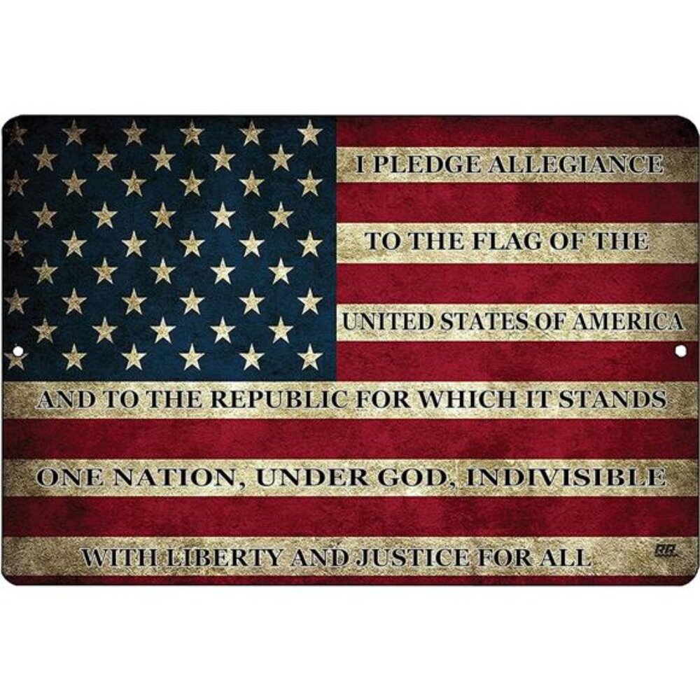 Tactical USA American Flag Metal Tin Sign, 12x8 Inch, Wall Decor